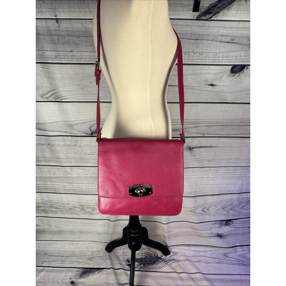 Rowallan. Pink Crossbody Leather Shoulder Bag